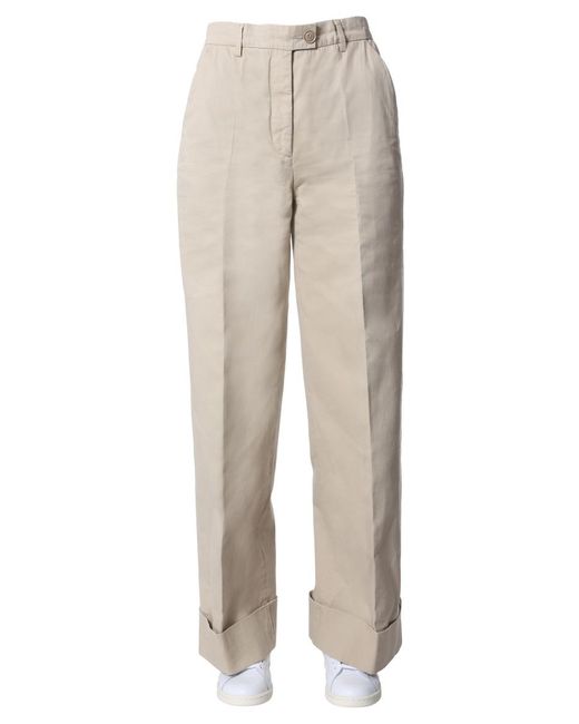 Aspesi Natural Wide Pants Cotton Trousers