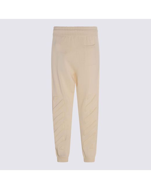Off-White c/o Virgil Abloh Natural Cotton 3D Diag Track Pants for men