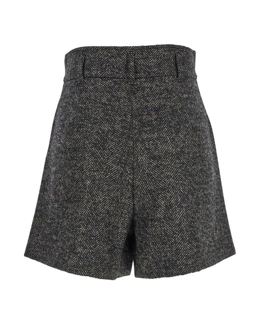 Max Mara Gray Virgin Wool Blend Shorts