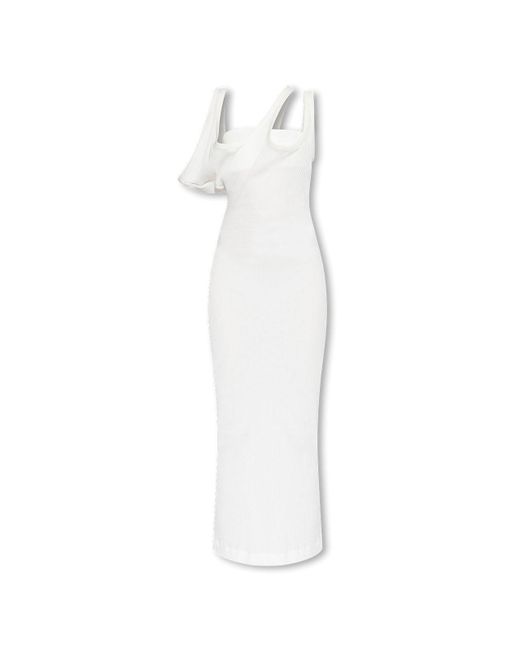 The Attico White Ribbed Dress