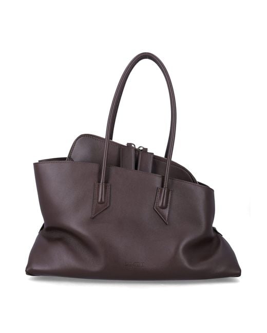 The Attico Brown La Passeggiata Medium Leather Tote