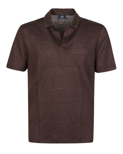 Barba Napoli Brown Short Sleeve Polo Shirt for men