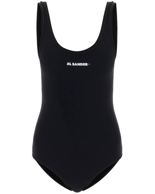 Jil Sander Black One-piece Swimsuit With Logo