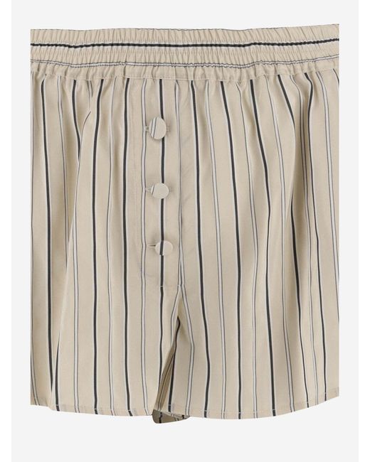 Stella McCartney White Striped Silk Blend Shorts