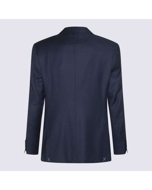 Canali Blue Dark Wool Suits for men