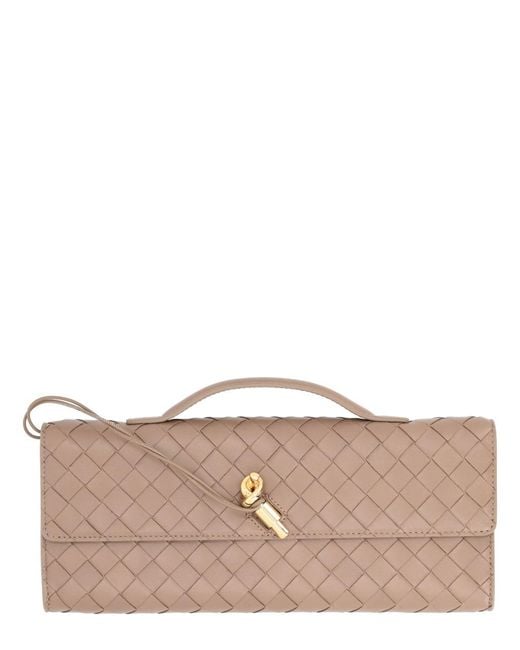 Bottega Veneta Natural Clutch Bag Andiamo Leather Lamb