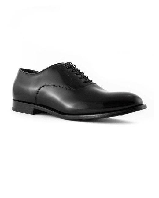 Doucal's Black Oxford Leather Laced Shoes for men