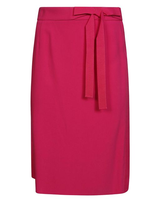 RED Valentino Pink Red Zip Detailed Stretched Skirt