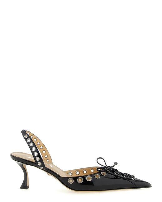 Mach & Mach Metallic Crystalized Corset' Slingback