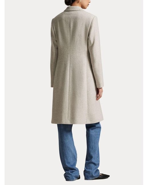 Ralph Lauren White Wool Coat With Logo