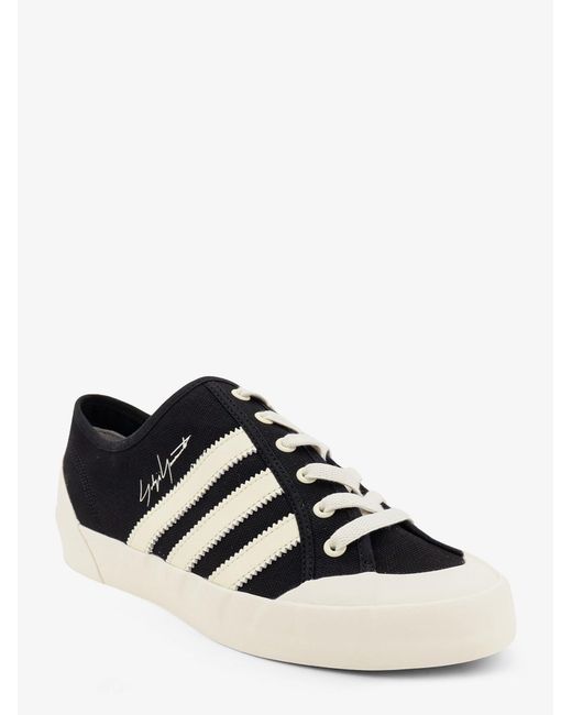 Adidas White Canvas Sneakers With Side Stripes Canvas/Rubber Trainers