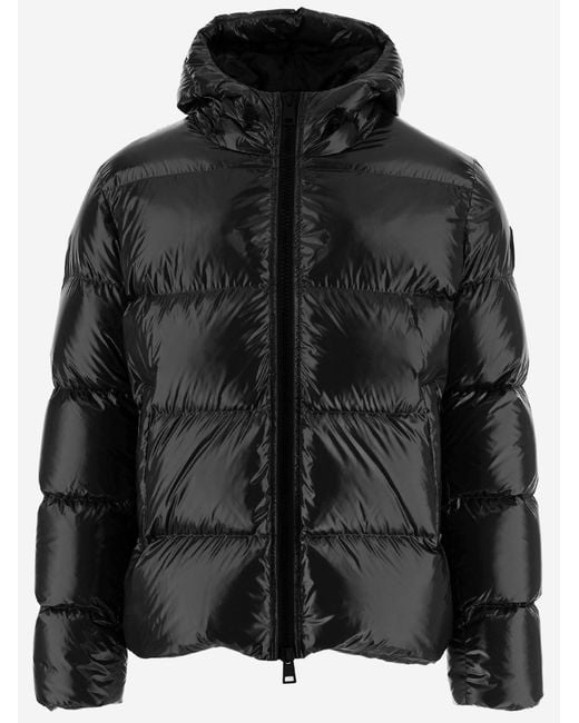 Herno Black Down Jacket Quilted Nylon Padded for men