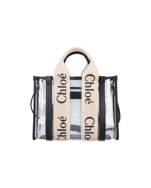 Chloé White Chlo Woody Small Tote Bag