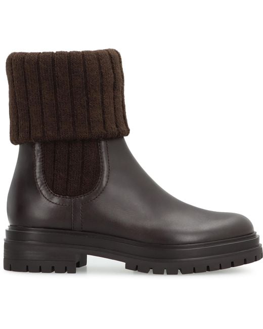 Gianvito Rossi Brown Chelsea Boots Tenney Leather Calf