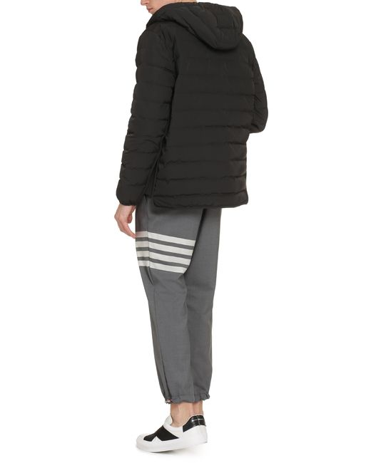 Thom Browne Black Hooded Down Jacket Polyester Padded for men