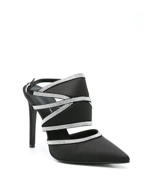 Ferragamo White Delianne Crystal-Embellished Slingback 105Mm Pumps