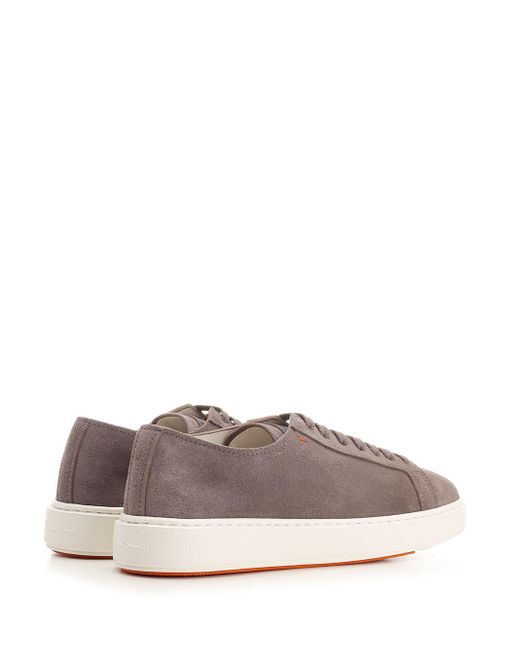 Santoni Brown Dove Suede Sneakers for men