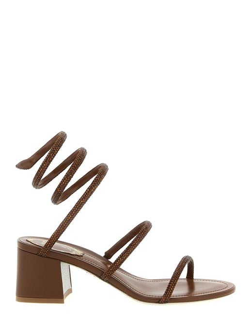 Rene Caovilla Brown Open Toe Heels
