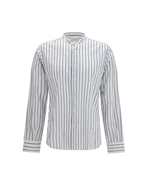 Brooksfield White Slim Fit Spread Collar Shirt Cotton; Linen for men