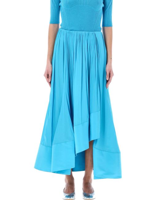 Lanvin Blue Draped Midi Skirt