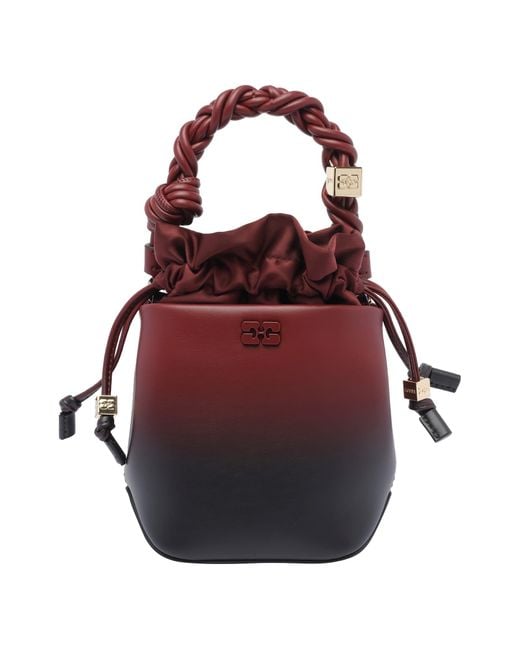 Ganni Red Mini Bou Bucket Bag