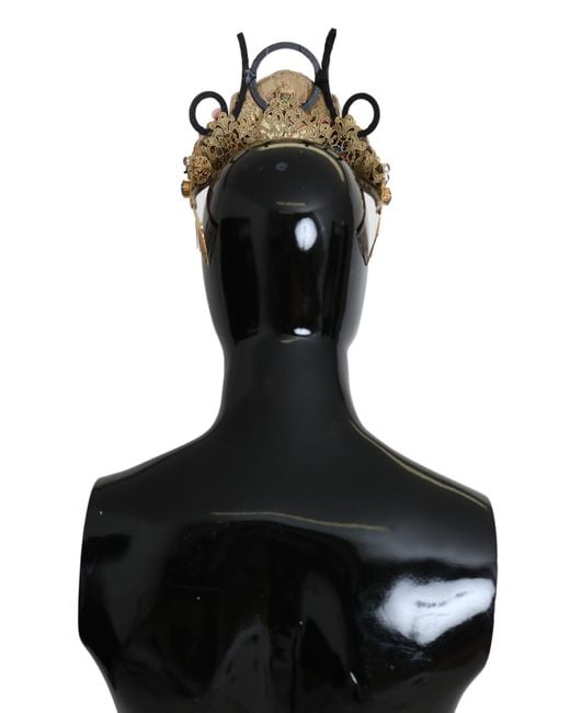 Dolce & Gabbana Black Stunning Crystal Diadem Tiara
