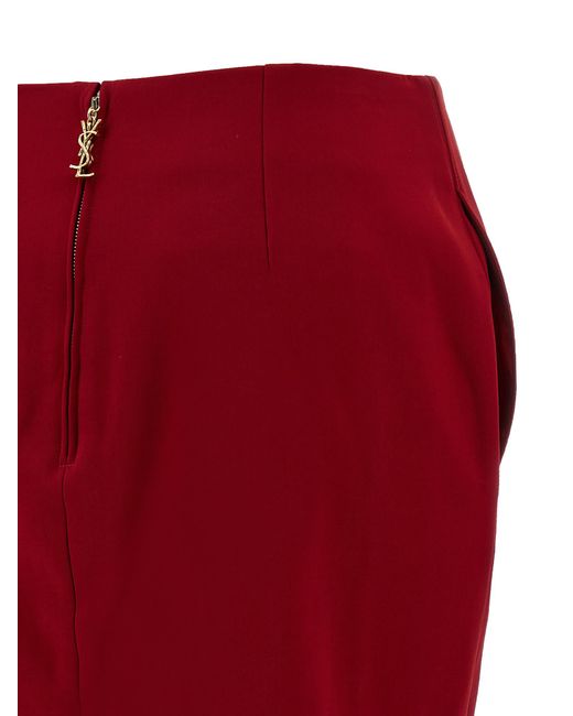 Saint Laurent Red Pencil Skirt