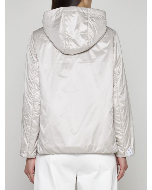 Max Mara White Travel Jacket In Water-repellent Technical Canvas