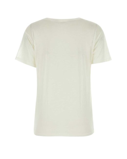 Baserange White Ivory Lyocell Tolo T-Shirt