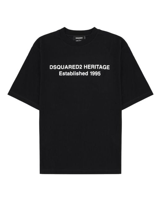DSquared² Black Heritage T-Shirt Cotton T-Shirts for men