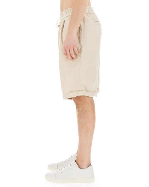 Brunello Cucinelli Natural Linen Bermuda Shorts for men