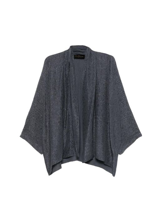 Cortana Blue Crinkled Silk Overshirt