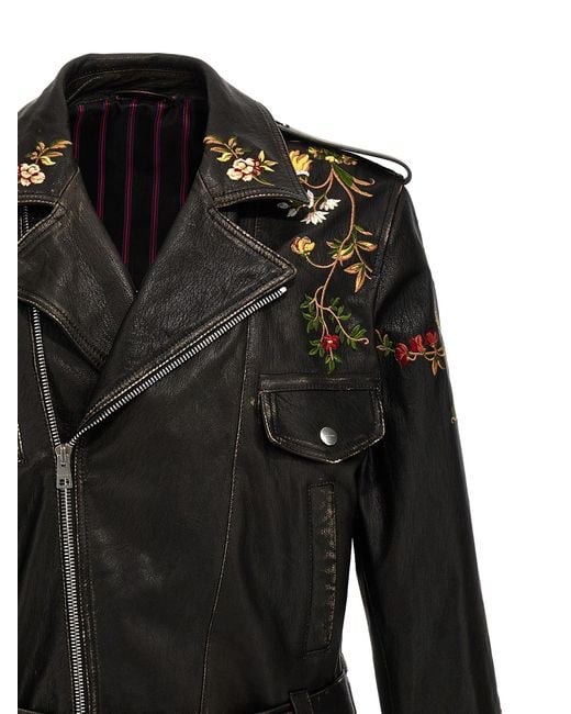 Etro Black Nail Floral Embroidery Casual Jackets, Parka for men