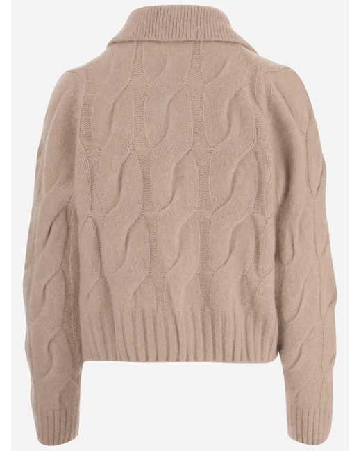 Allude Natural Cardigan Cashmere And Silk