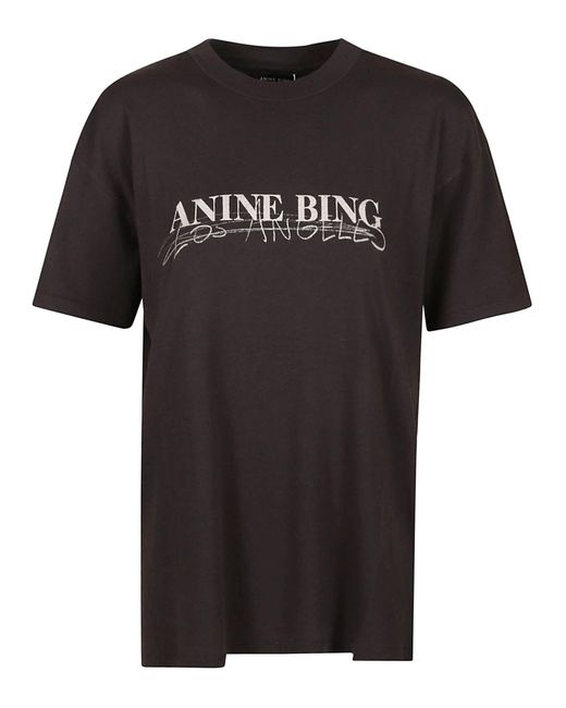Anine Bing Black Signature Logo T-Shirt