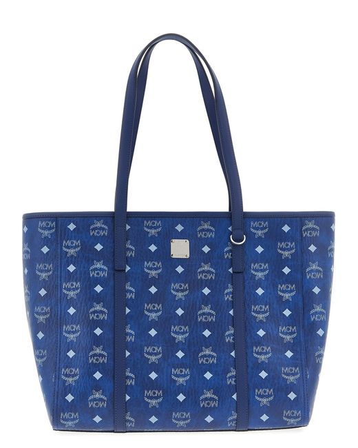 MCM Blue Medium Toni Shopping Bag