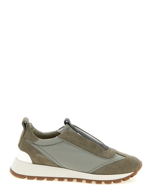 Brunello Cucinelli Green Polyester Athletic Sneakers