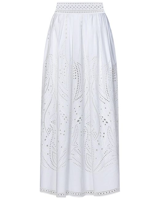Alberta Ferretti White Long Skirt