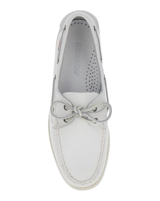 Sebago White Docksides Portland for men