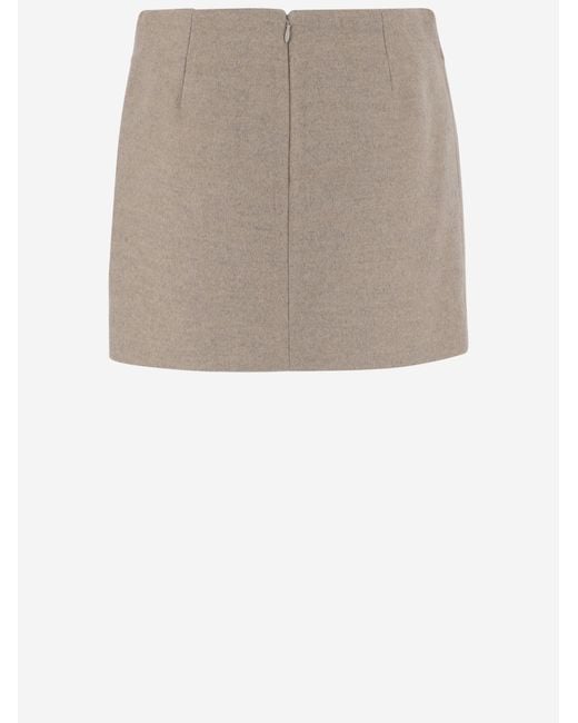 Bottega Veneta White Wool And Cashmere Miniskirt Skirt