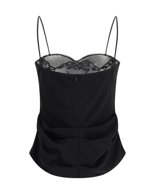 Magda Butrym Black Silk Draped Top