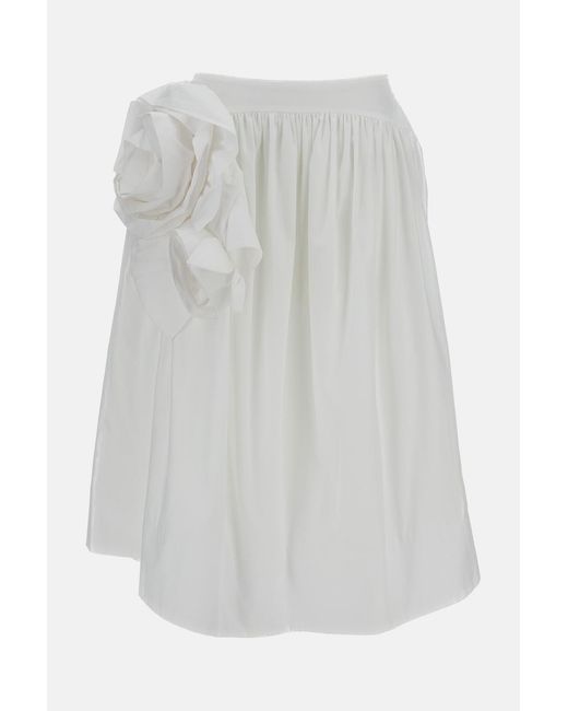 Simone Rocha White Pressed Rosette Basque Skirt