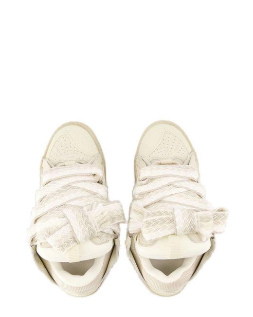 Lanvin Natural Curb Lace-Up Sneakers