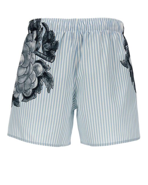 J.W. Anderson Light Blue Striped Swim Shorts for men