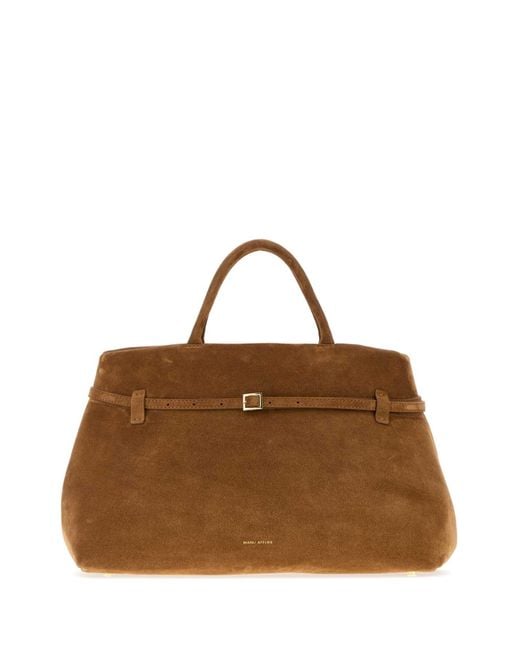 MANU Atelier Brown Caramel Suede Le Cambon 40 Handbag