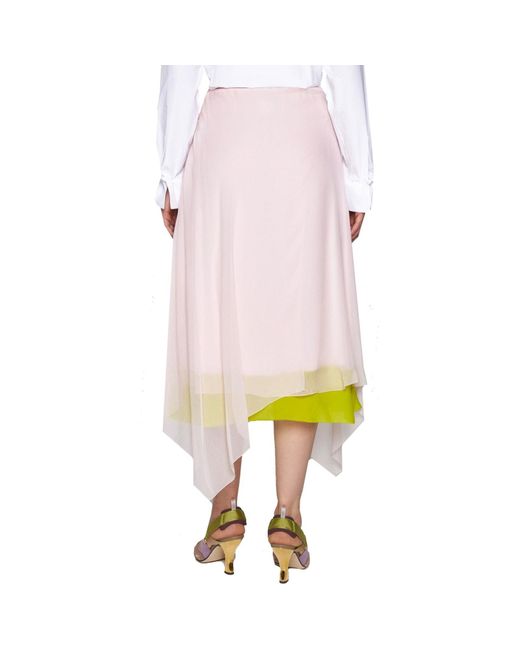 Fendi Pink Silk Skirt