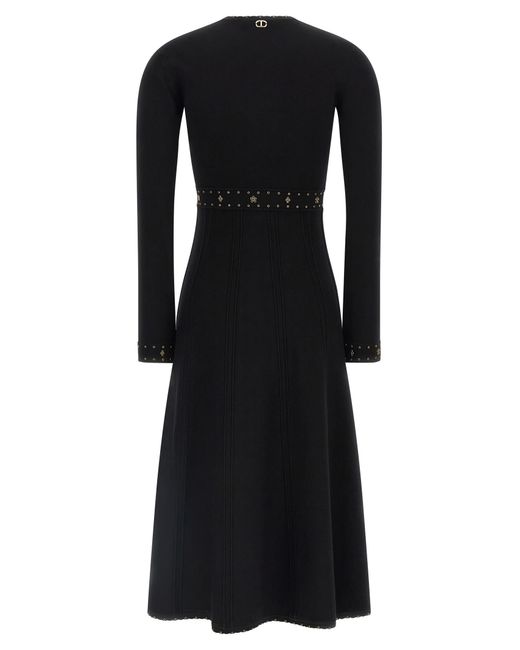 Twinset Black Rhinestone Studded Dress