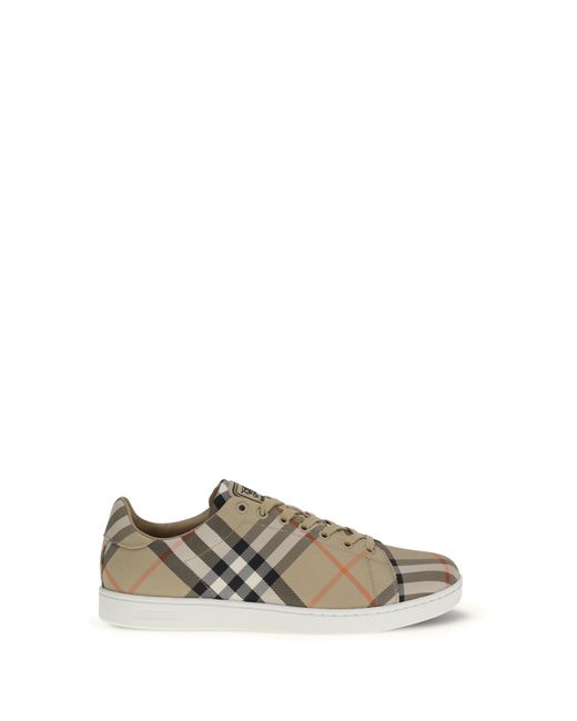 Burberry White Sneakers Set Check Sand Ip Trainers for men