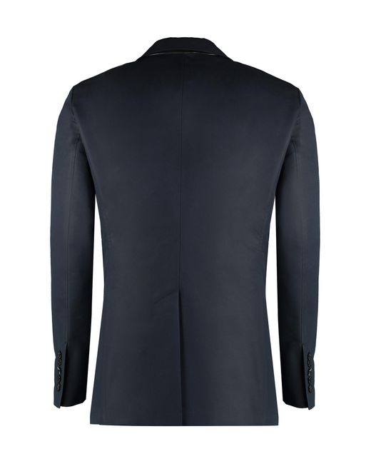 Tom Ford Blue Cotton Blend Single-breast Jacket for men