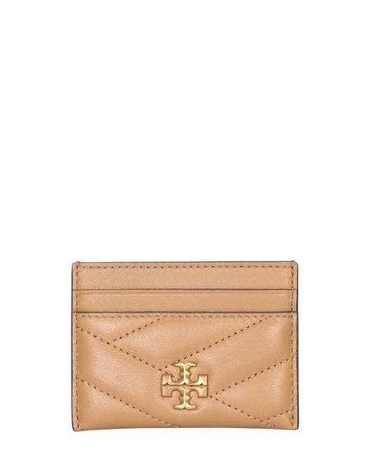 Tory Burch Leather Kira Card Holder in Natural - Lyst